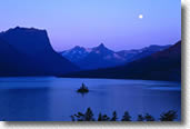 Picture of Glacier park, St Mary lake by moonlight