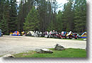 Group of motorcycle campers